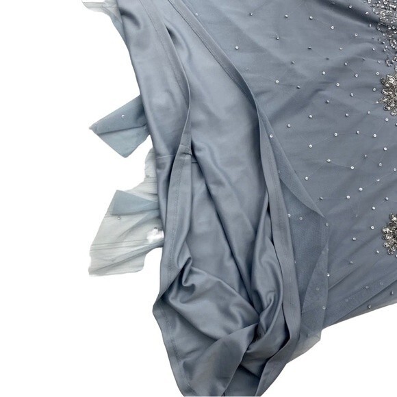 Adriana Papell Blue Sequin Gown NEW! - Picture 7 of 11